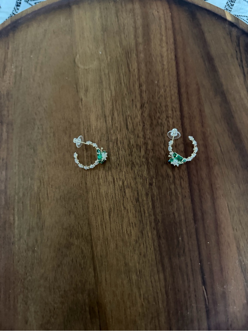 Emerald Crystal Hoop Earrings - Women Jewelry